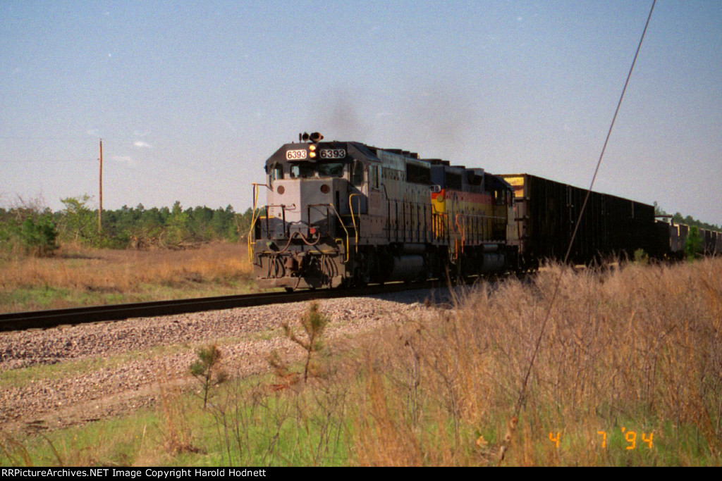 CSX 6393 leads a local train